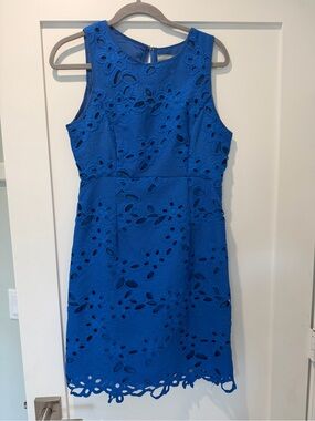 Maeve Royal Blue Eyelet Sleeveless Shift Dress